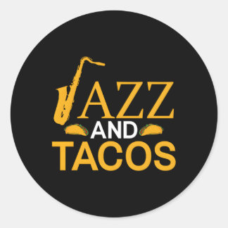 Adesivo Redondo Jazz E Tacos Jazz Music