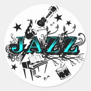 Adesivo Redondo Jazz Funky