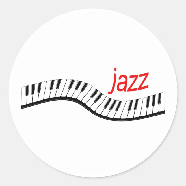 Adesivo Redondo Jazz Piano (Frente)