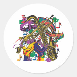 Adesivo Redondo Jazzístico