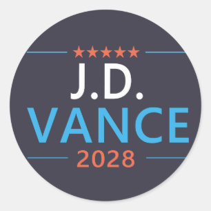 Adesivo Redondo JD Vance 2028 Patriótico Republicano