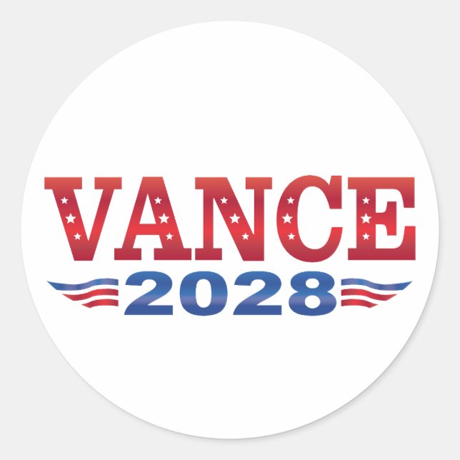 Adesivo Redondo JD Vance President 2028 (bs) (Frente)