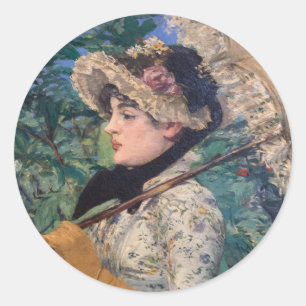 Adesivo Redondo Jeanne (Primavera) Por Édouard Manet