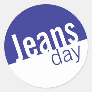 Adesivo Redondo Jeans de Denim Casuais legal Destilados Azul
