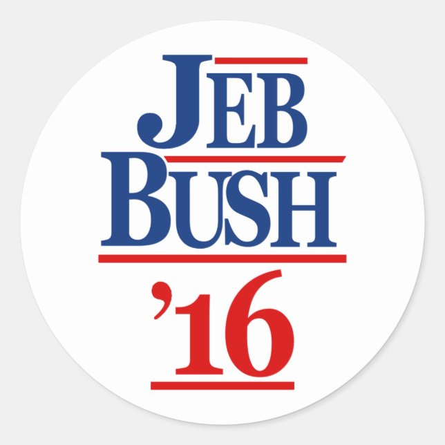 Adesivo Redondo Jeb Bush 2016 (Frente)