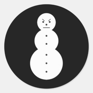 Adesivo Redondo Jeezy Boneco de Neve - Boneco de Neve Raivoso Hiph