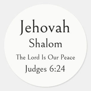 Adesivo Redondo Jehovah Shalom, Nome de Deus, Escritura Encorajado