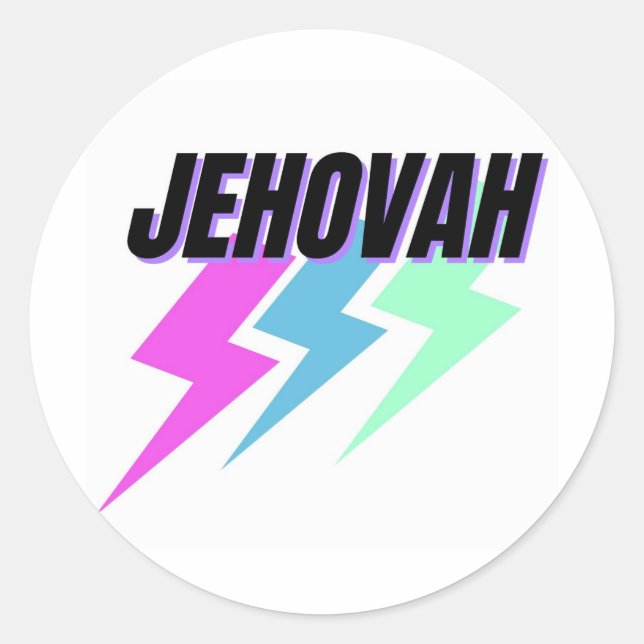 Adesivo Redondo Jehovah Sticker/Deus Sticker/Bíblia/Fé/Presente (Frente)