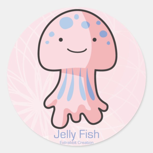 Adesivo Redondo Jelly Fish Sticker (Frente)