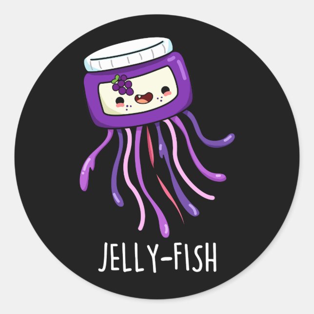 Adesivo Redondo Jelly Jar Pun Dark BG (Frente)