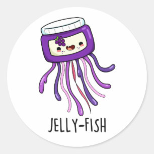 Adesivo Redondo Jelly Jar Pun Engraçado Jelly