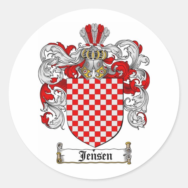 ADESIVO REDONDO JENSEN FAMILY CREST - CASACO DE ARMAS JENSEN (Frente)