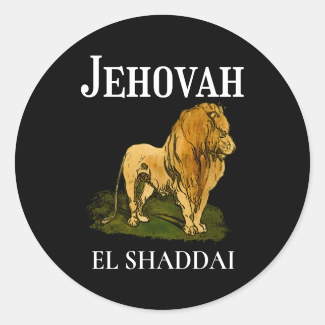 Adesivo Redondo Jeová É El Shaddai, O Deus Todo-Poderoso (Frente)