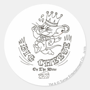 Adesivo Redondo Jerry Big Cheese Na Lua 1