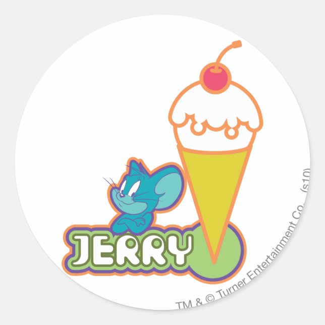Adesivo Redondo Jerry Ice Cream (Frente)