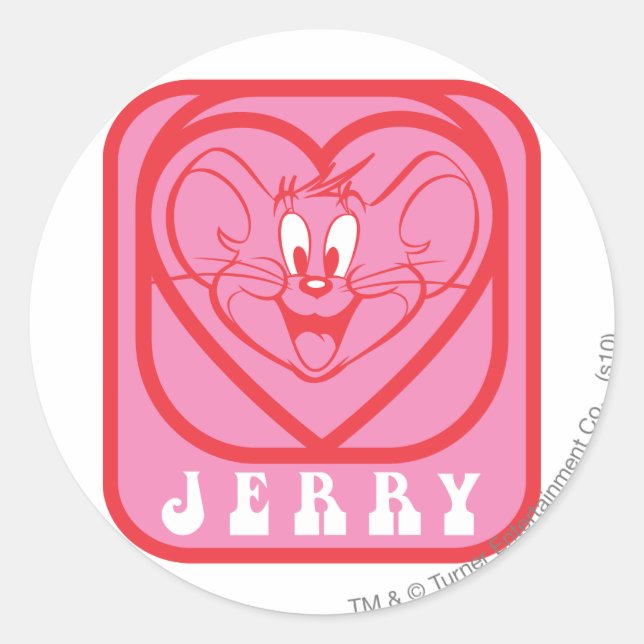 Adesivo Redondo Jerry Pink Hearts (Frente)