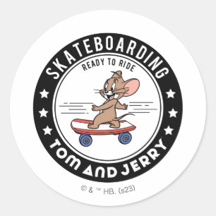 Adesivo Redondo Jerry Skateboard - Pronto Para Ir