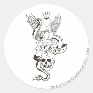 Adesivo Redondo Jerry torceu o tatuagem 1