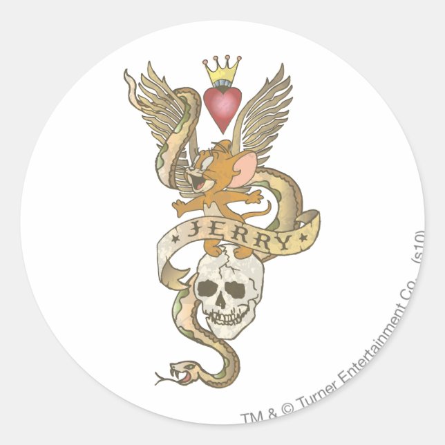 Adesivo Redondo Jerry Twisted Tattoo 2 (Frente)