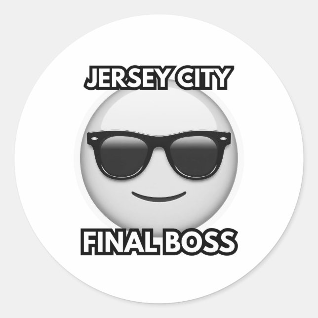 Adesivo Redondo Jersey City Final Boss Sticker (Frente)