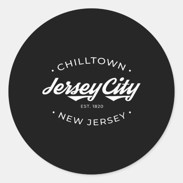 Adesivo Redondo Jersey City New Jersey Chilltown - Black - Small - (Frente)