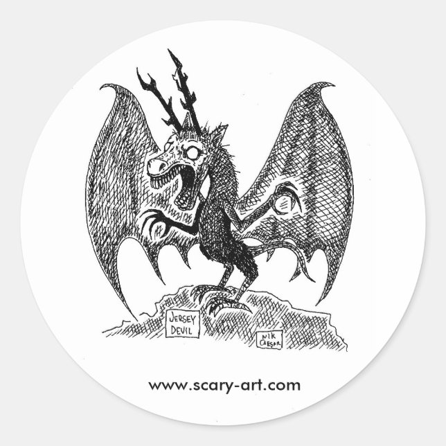 Adesivo Redondo Jersey Devil Sticker (Frente)