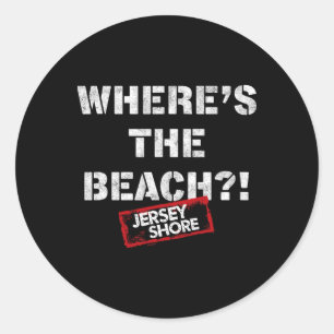 Adesivo Redondo Jersey Shore - Onde fica a Praia