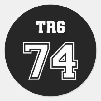 Adesivo Redondo Jersey Style Triumph Tr6 74 1974 Inglês Britânico