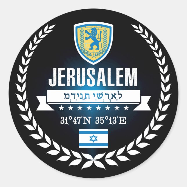 Adesivo Redondo Jerusalém (Frente)