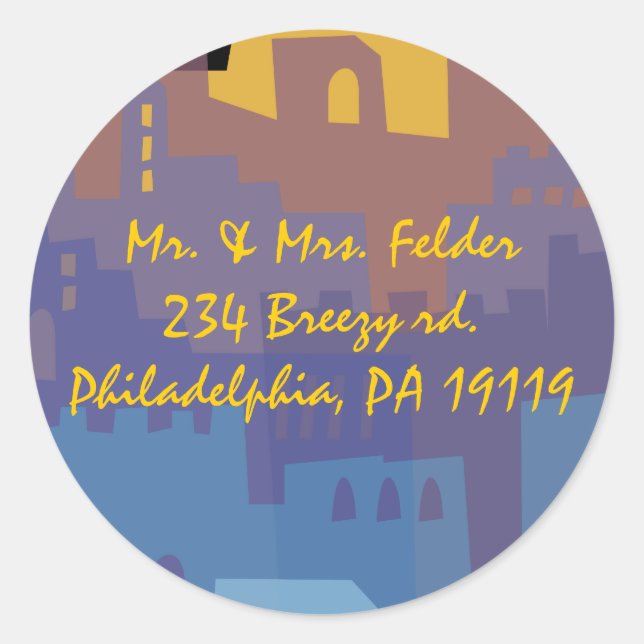 Adesivo Redondo Jerusalém Santa Cidade Responde Selo (Frente)