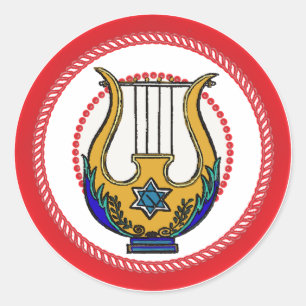 Adesivo Redondo Jesse Tree David's Harp