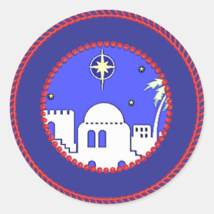 Adesivo Redondo Jesse Tree Town of Bethlehem Sticker