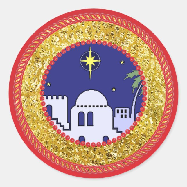 Adesivo Redondo Jesse Tree Town of Bethlehem Sticker #2 (Frente)