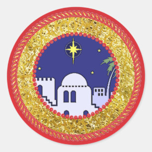 Adesivo Redondo Jesse Tree Town of Bethlehem Sticker #2