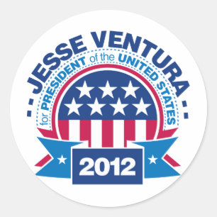 Adesivo Redondo Jesse Ventura para o presidente 2012
