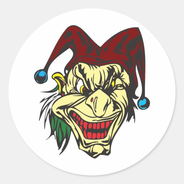 Adesivo Redondo Jester Assustador Amarelo (Frente)