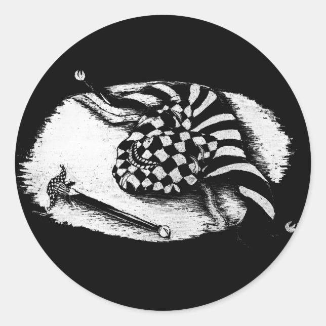 Adesivo Redondo Jester Mask (Frente)