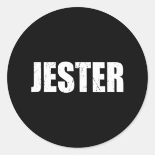 Adesivo Redondo Jester T Shirt Halloween Costume Engraçado Retro