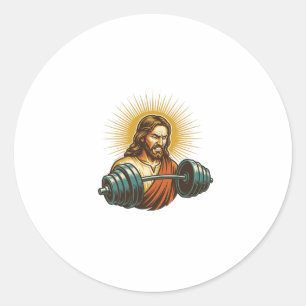 Adesivo Redondo Jesus Acidentalmente Adicionando Muito Peso Falha