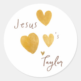 Adesivo Redondo Jesus ama Autocolantes personalizados