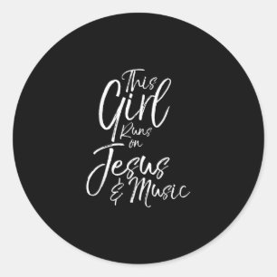 Adesivo Redondo Jesus ama  Esta Garota Executa Com Jesus E Música