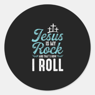 Adesivo Redondo Jesus ama Jesus é a minha pedra e é assim que eu
