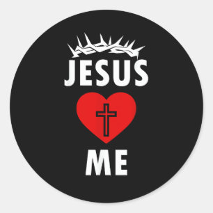 Adesivo Redondo Jesus Ama ME Cristão Religioso