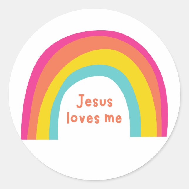 Adesivo Redondo Jesus ama-me o arco-íris dos Stickers (Frente)