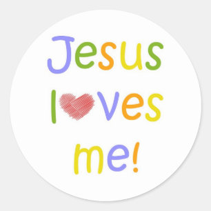 Adesivo Redondo Jesus ama-me Sticker//White
