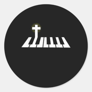 Adesivo Redondo Jesus ama Piano Cross Christian Jesus Faith