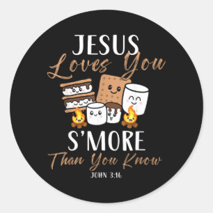 Adesivo Redondo Jesus Ama Smore Igreja Cristã Acampamento