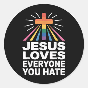 Adesivo Redondo Jesus ama todos que você odeia