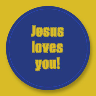 Adesivo Redondo Jesus ama você (adicione um nome ou exclua)