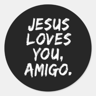 Adesivo Redondo Jesus Ama Você Amigo Crente Cristão Fé Deus